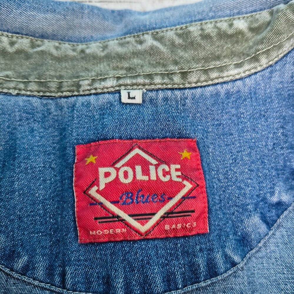 Police Blues Modern Basics Patchwork Button Down … - image 5